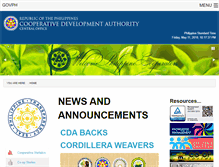 Tablet Screenshot of cda.gov.ph